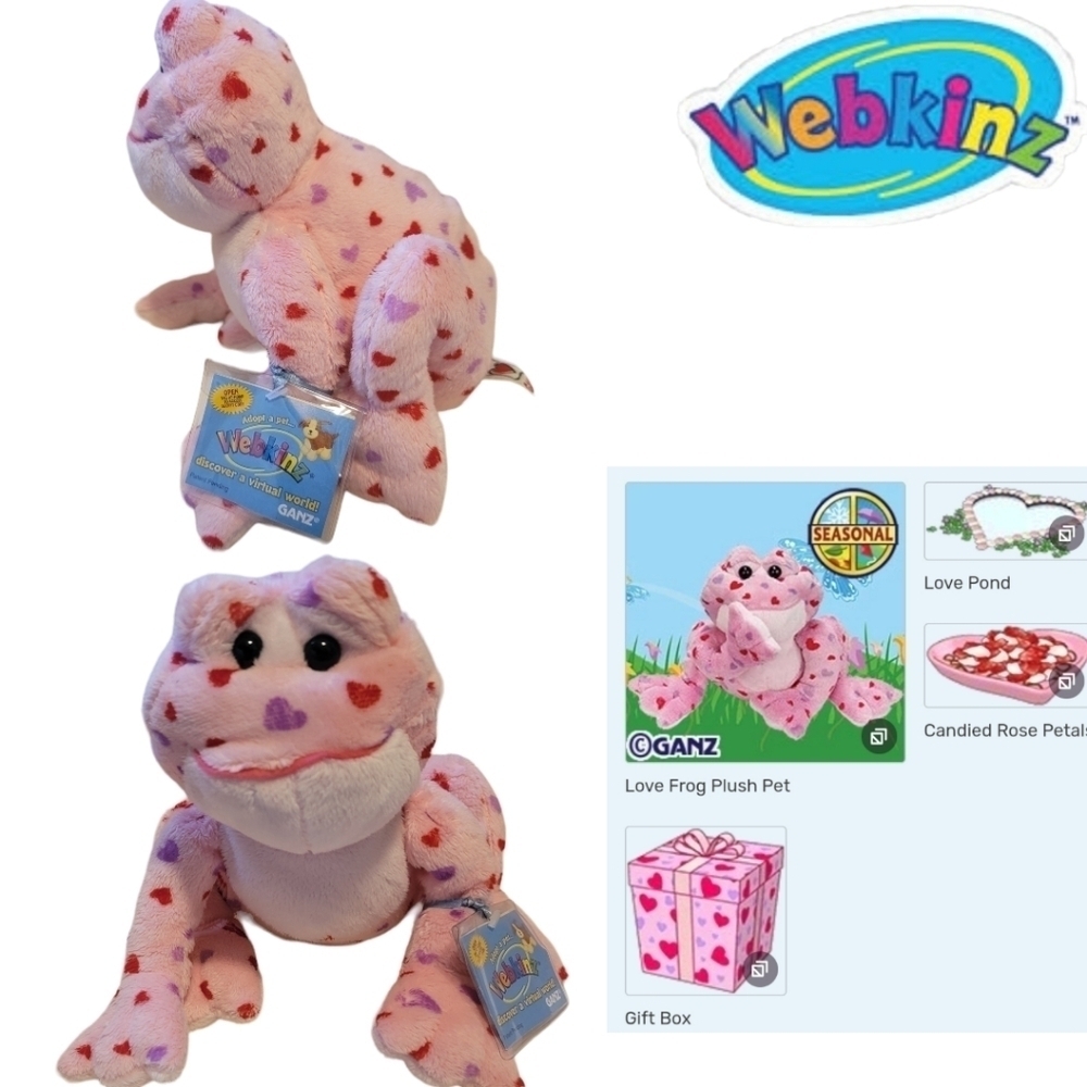 WEBKINZ GANZ Frog Amphibian Bundle of 6 Plush New w/ Codes Love,Tree,Bull,TieDye - Picture 5 of 11